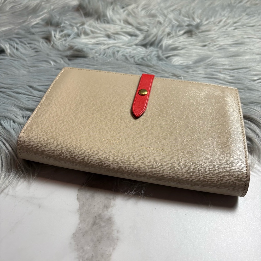 Celine strap wallet multifunction in bicolor gold hw- large - Picture 15 of 16